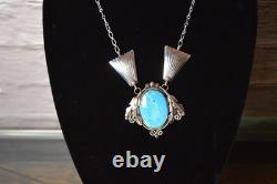 Collier pendentif en argent sterling et turquoise navajo par Jennifer Cayditto