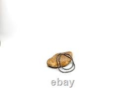 Collier simple de perles Navajo en argent sterling 6mm des Amérindiens, 17 pouces