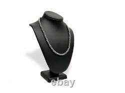 Collier simple en perles Navajo en argent sterling 7 mm d'Amérindien 23 pouces