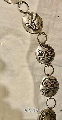 Conchos ronds en argent sterling avec superposition amérindienne par Jerry Cowboy Navajo