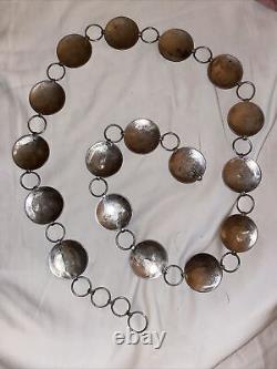 Conchos ronds en argent sterling avec superposition amérindienne par Jerry Cowboy Navajo