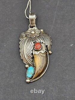 Daniel Etsitty Argent Sterling Amérindien Navajo Turquoise et Corail