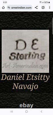 Daniel Etsitty Argent Sterling Amérindien Navajo Turquoise et Corail