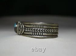 Delbert Gordon Native American Navajo Turquoise Sterling Silver Cuff Bracelet