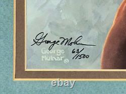 Édition limitée signée de George Molnar, jeune fille amérindienne Navajo, encadrée et mise en valeur