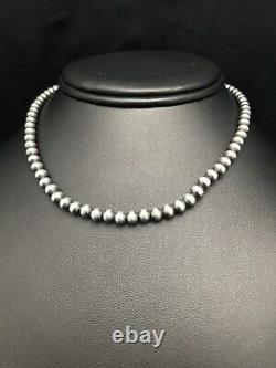 Enfants Native American Navajo Pearls 5 MM Perle En Argent Sterling Collier 12