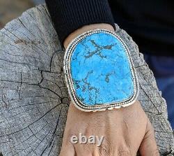 Énorme Bracelet Navajo Turquoise Sterling Silver Native American Jewelry