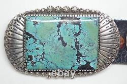 Ernest Bilagody Navajo Vintage Argent Sterling & Ceinture De Concho Turquoise