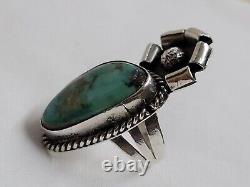 Exquise Native Américaine Navajo Royston Turquoise Sterling Silver Ring Sz 6