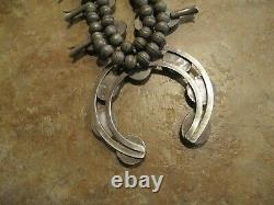 Extra Fine Vintage Navajo Sterling Argent Turquoise Squash Blossom Collier
