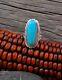 Femmes Native American Navajo Sterling Silver Turquoise Bague Taille 7