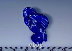 Fétiche d'aigle en lapis sculpté par Amos Pino, Navajo Amérindien