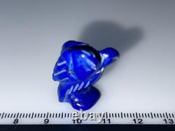Fétiche d'aigle en lapis sculpté par Amos Pino, Navajo Amérindien