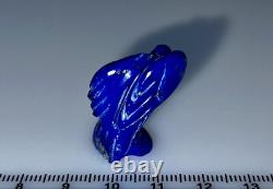 Fétiche d'aigle en lapis sculpté par Amos Pino, Navajo Amérindien