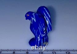 Fétiche d'aigle en lapis sculpté par Amos Pino, Navajo Amérindien