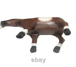 Figurine de statue d'art folklorique sculptée de cheval Navajo amérindien vintage ÉNORME 28