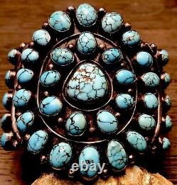 Finest Museum A Exposé Mark Chee Navajo Sterling & #8 Bracelet De Manchette Turquoise