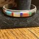 Francis Yazzie Navajo Bracelet Manchette En Argent Sterling Avec Incrustation Multistone, Taille 6-6,5, Neuf, Sign&eacute;