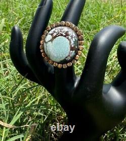 GRAND ANNEAU EN ARGENT STERLING TURQUOISE 1 taille de diamètre environ 5,5-6