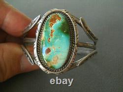 Gilbert Tom Native American Navajo Royston Bracelet En Argent Sterling Turquoise