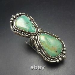 Grand Mike Platero Vintage Navajo Sterling Argent Royston Turquoise Ring Taille 7.5