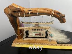 Grande poupée tisserande Navajo amérindienne avec bébé fabriquée à la main