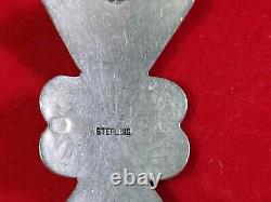 Grandes boucles d'oreilles pendantes en argent sterling de style amérindien Navajo inspirées RARE