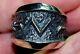 Hefty Kevin Yazzie Navajo Sterling Silver Lightning Arrow Tufa Ring Sz 10.25