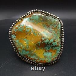 Huge 175g Vintage Navajo Sterling Argent Royston Turquoise Cuff Bracelet