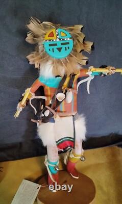 Incroyable ancienne Kachina amérindienne navajo, Raymond Parkett, excellent certificat d’authenticité