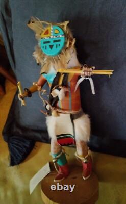 Incroyable ancienne Kachina amérindienne navajo, Raymond Parkett, excellent certificat d’authenticité