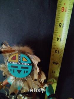 Incroyable ancienne Kachina amérindienne navajo, Raymond Parkett, excellent certificat d’authenticité