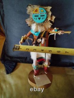 Incroyable ancienne Kachina amérindienne navajo, Raymond Parkett, excellent certificat d’authenticité
