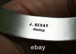 Joe Begay Native American Navajo Sterling Argent Coral Cuff Bracelet