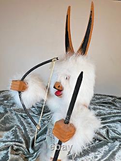 Kachina Guerrier Renard Navajo Amérindien de 14 pouces de haut