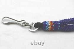 Lanière / porte-badge Navajo amérindien entièrement perlé fait main