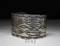 Large Heavy Vintage Native American Navajo Sterling Silver Cuff Bracelet