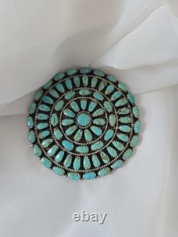 Larry Moses Begay Navajo 2.5 Grand Pendentif en Argent Sterling avec Turquoise
