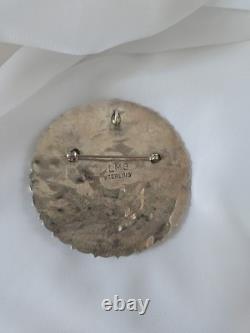 Larry Moses Begay Navajo 2.5 Grand Pendentif en Argent Sterling avec Turquoise