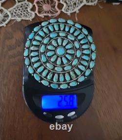 Larry Moses Begay Navajo 2.5 Grand Pendentif en Argent Sterling avec Turquoise