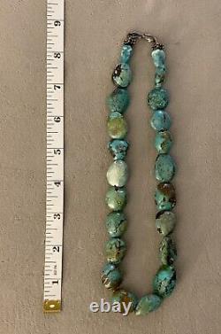 Magnifique Vintage Naturel Turquoise Perle Native American Navajo Collier