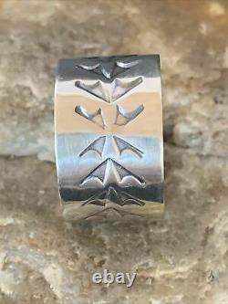 Mens Wide Band Native American Navajo Stamped Sterling Silver Ring Sz8.5 Gif1505