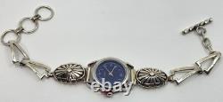 Montre pour femme en argent sterling amérindienne Navajo signée