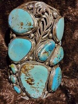 Native Américaine Navajo Turquoise Sterling Silver Cuff
