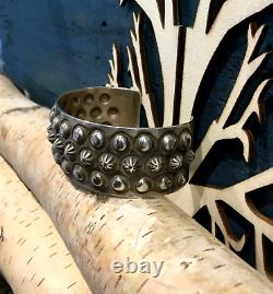 Native American Navajo Emerson Bill Leved Ball Design Cuff Bracelet 48g