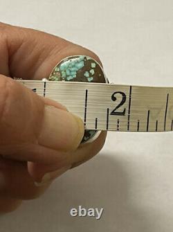 Native American Navajo P. Yazzie 925 Argent Sterling Taille De L'anneau Turquoise 6.75