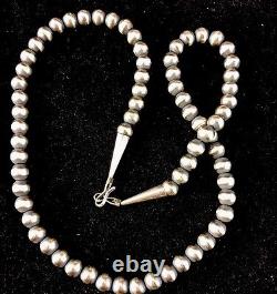 Native American Navajo Pearls 5mm Perles En Argent Sterling Collier 20 Vente 301