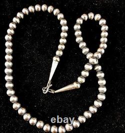 Native American Navajo Pearls 7mm Perles En Argent Sterling Collier 24 Vente 391