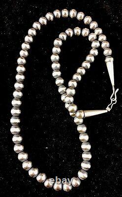 Native American Navajo Pearls 7mm Perles En Argent Sterling Collier 28 Vente