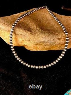 Native American Navajo Pearls Collier En Argent Sterling 6mm 19 Vente 390